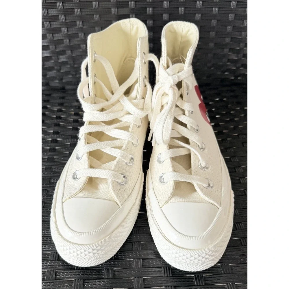 Converse x Comme des Garçons PLAY Chuck 70 High Top Sneakers Red‎ Heart W5 Men's